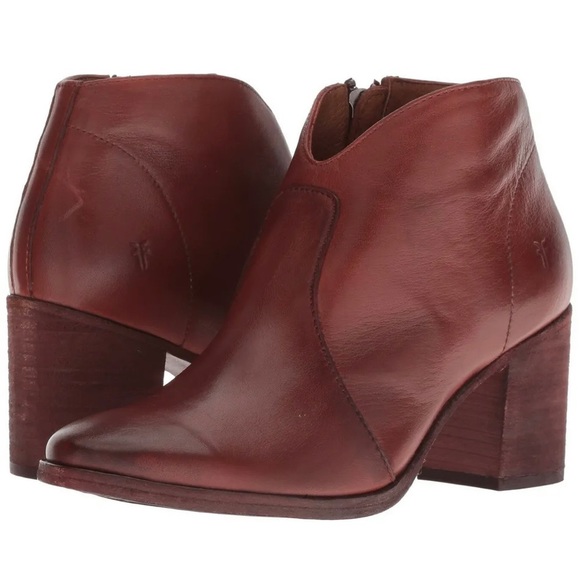 NEW WITHOUT BOX $298 FRYE WOMEN NORA ZIP SHORT CLASSIC SOFT BOTTIE- RED CLAY 10B - Picture 1 of 14